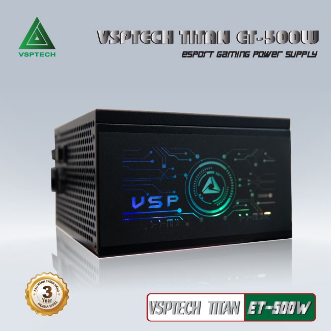 [Mã 254ELSALE giảm 7% đơn 300K] Nguồn Máy Tính VSPTECH Titan ET-500W