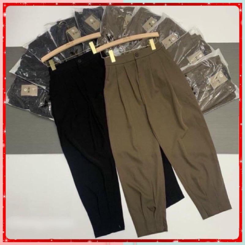 Quần Baggy khóa gấu vải tây -  Quần âu công sở ống khóa ôm chân  đủ màu, dày dặn chất mát, dày dặn-mã 115