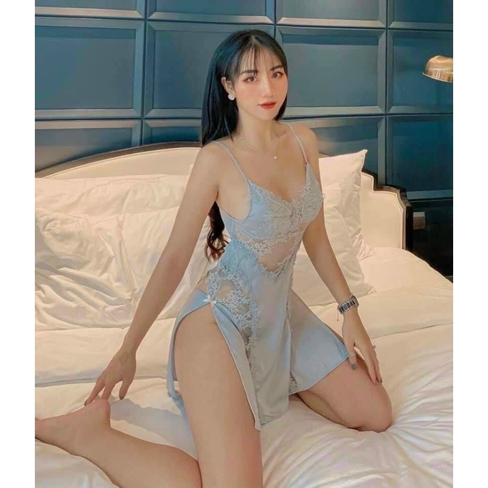 Sét Choàng Ngủ Cao Cấp, Váy Ngủ Lụa Nữ Kèm Choàng Phối Voan Tầng Siêu Xinh | BigBuy360 - bigbuy360.vn