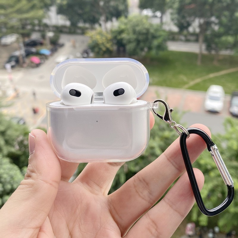 Case trong suốt Vỏ bao Airpod Đựng Tai Nghe Không Dây kèm móc khóa airpod 1 2 3 Pro i11 i12