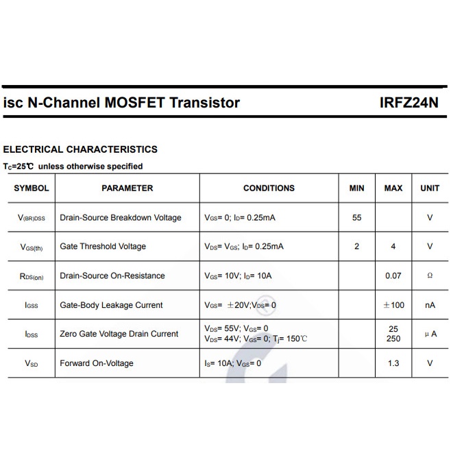 Linh kiện IRFZ24N DIP TO-220