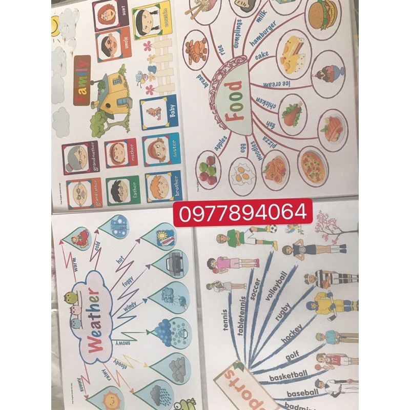 Mindmap sơ đồ tư duy  luyện nói 30  chủ đề  kích thước A3 ép plastics