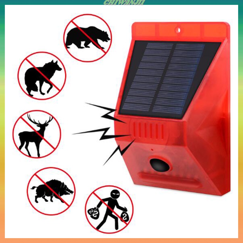 [CHIWANJI1]Solar Powered Security Alarm Light PIR Yard Motion Sound Sensor Waterproof Farm