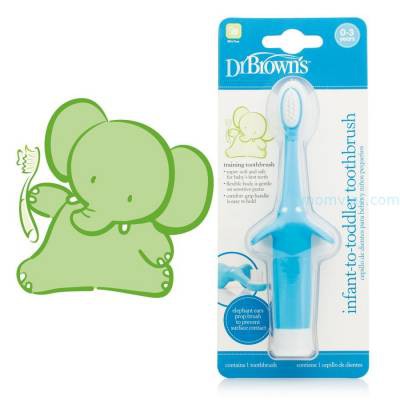 [Chính Hãng] Bàn chải đánh răng Dr.Brown's hình con voi cho bé 0-3 tuổi