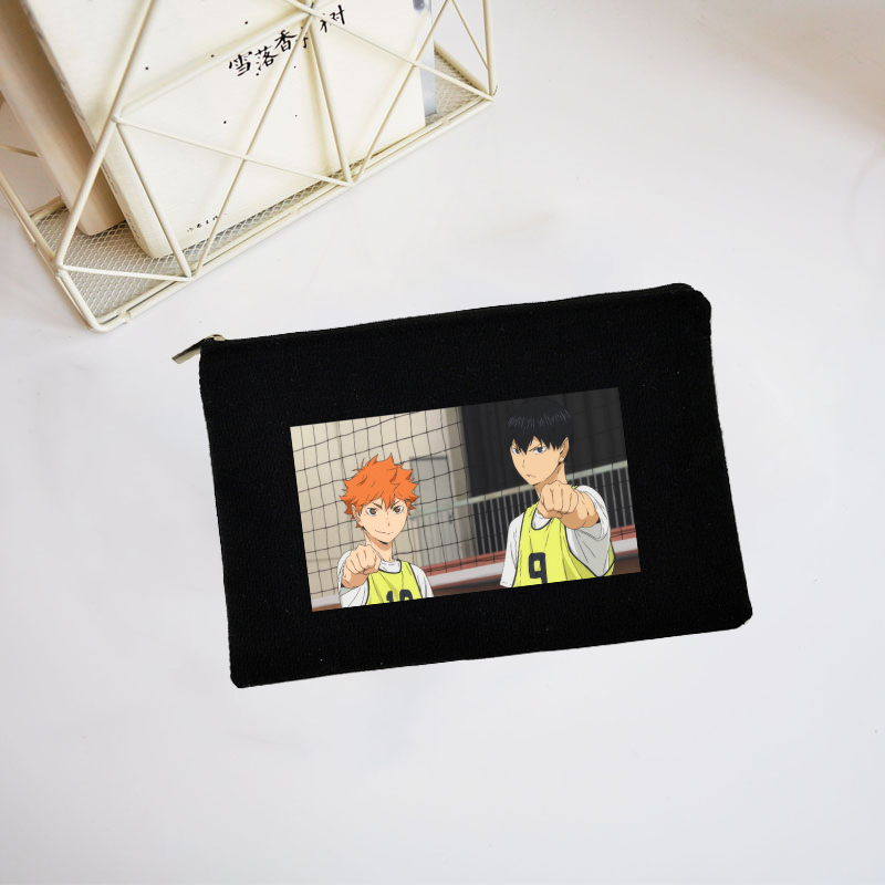 Haikyuu Túi Đựng Bút Bằng Vải canvas Thiết Kế Hình anime Nhật Bản Nhỏ Gọn Dành Cho Học Sinh