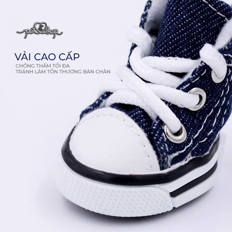 Giày cho thú cưng đế PVC chống trơn trượt kiểu dáng thể thao cá tính