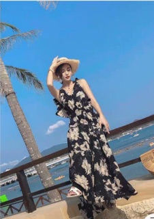 ĐẦM MAXI HOA HỞ LƯNG