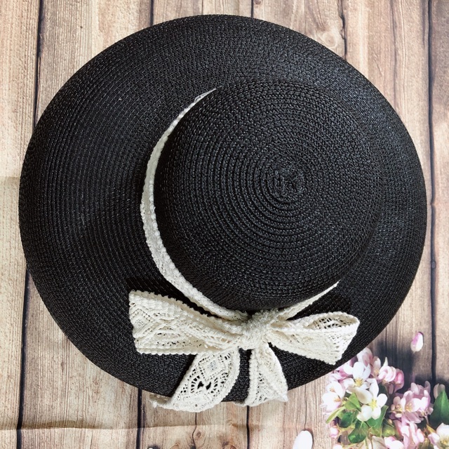 Mũ lồng đèn đầu tròn vành đại nơ ren