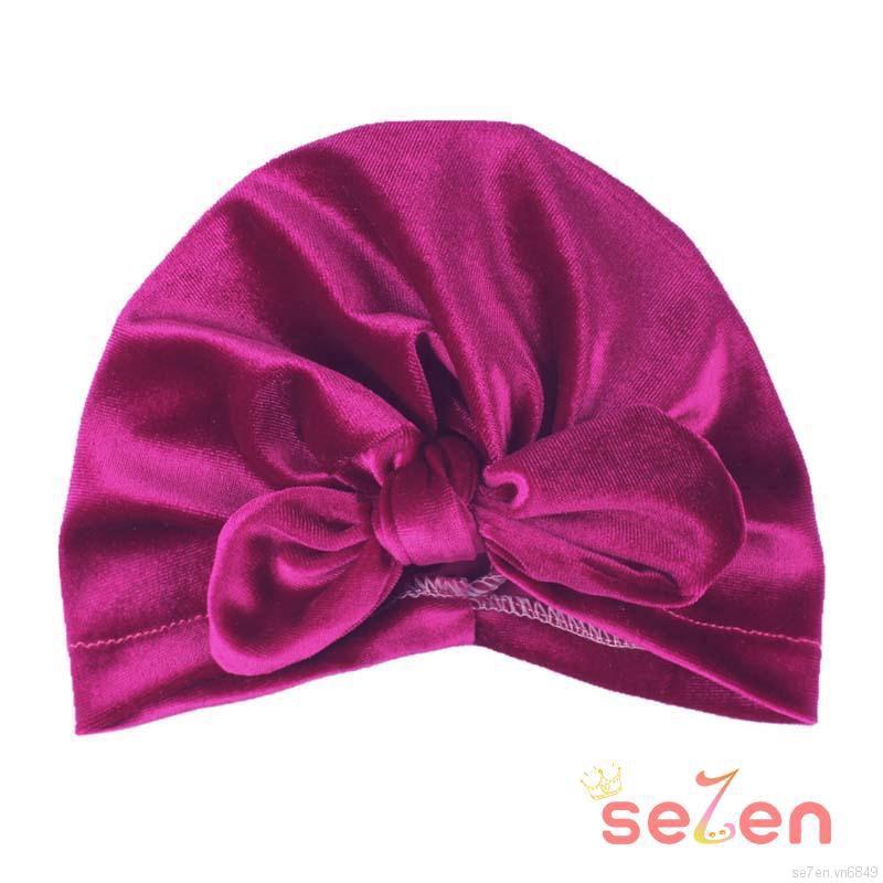 Mũ vải trùm đầu thắt nút mềm mại cho bé