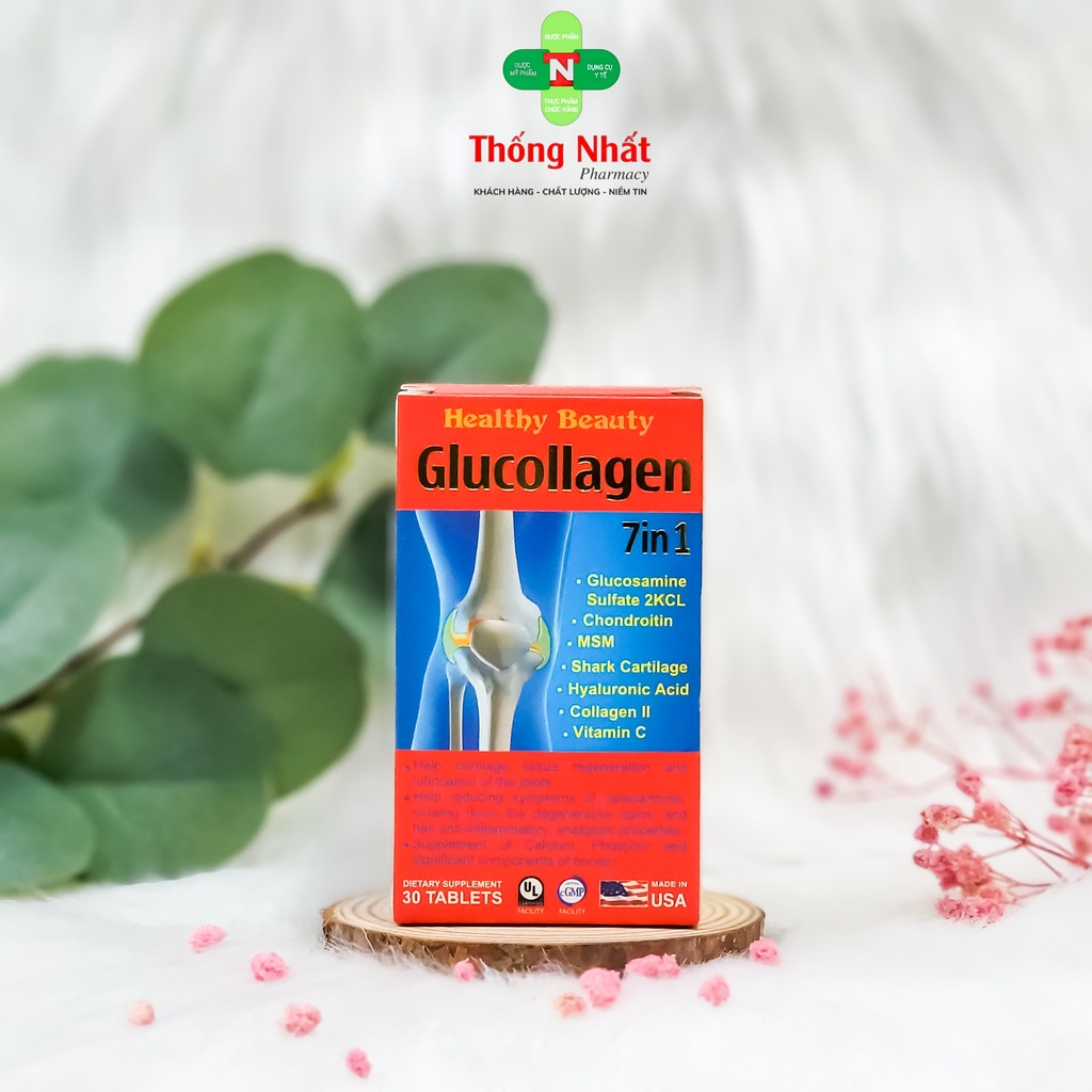 Viên Uống Giảm Đau Thái Hóa Khớp, Cột Sống Healthy Beauty Glucollagen 7 in 1 30 viên