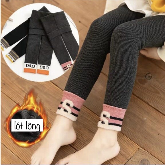 Quần legging lót lông cho bé 𝑭𝒓𝒆𝒆𝒔𝒉𝒊𝒑 Quần tất lót lông cho bé siêu sành điệu chất len tăm dày dặn