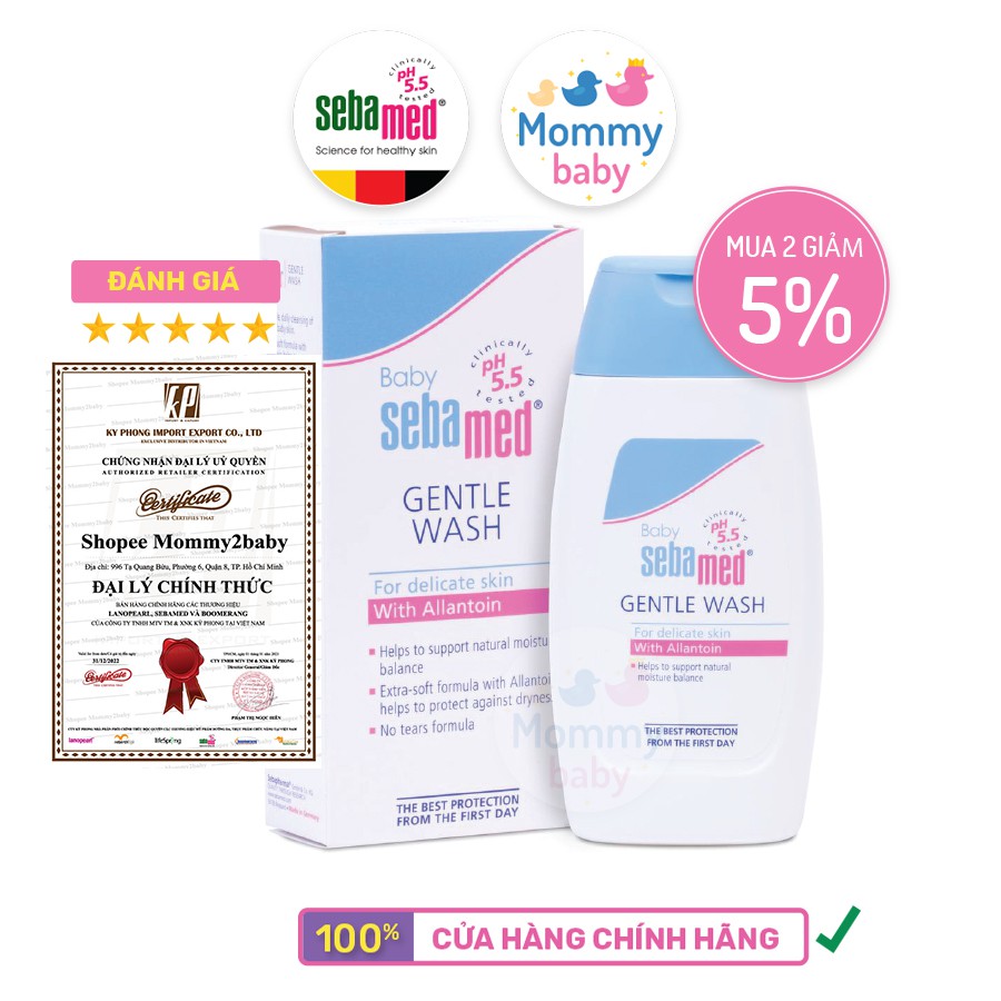 Sữa tắm gội toàn thân cho bé newborn Sebamed pH5.5
