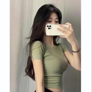 Áo Thun Tay Ngắn Hở Rốn Dáng Ôm Thời Trang Mùa Hè Hàng Mới Dành Cho Bạn Nữ