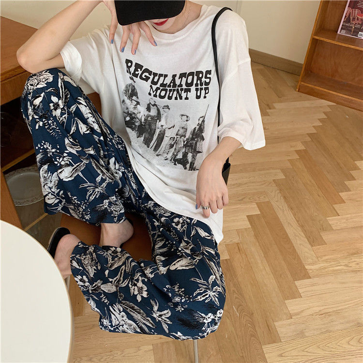 Unique Quần ống rộng retro hoa ulzzang Unisex Quần loang màu ống rộng vải dày dặn | BigBuy360 - bigbuy360.vn