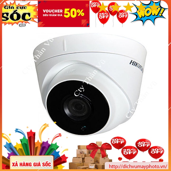 Camera ghi hình TVI Hik 2MP DOME to vỏ sắt hồng ngoại 40m, mã DS 2CE-56D0T-IT3