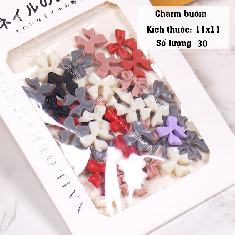 Charm nơ nail đính móng set 30 chiếc