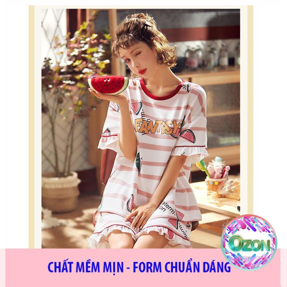 [ HÀNG NHẬP LOẠI I] Đồ Ngủ Nữ - Đồ bộ Cotton Mặc Nhà Họa Tiết Hoa Sang Trọng, Mẫu Đồ Ngủ Mùa Hè Hàng Bán Chạy Hè B1003