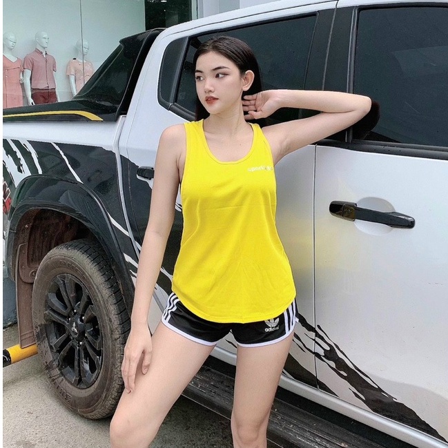 Aó thun nữ Tanktop tập yoga, gym, aerobic thể thao nhiều màu thun lưới thoáng mát freesize dưới 60kg Bin Sports A095