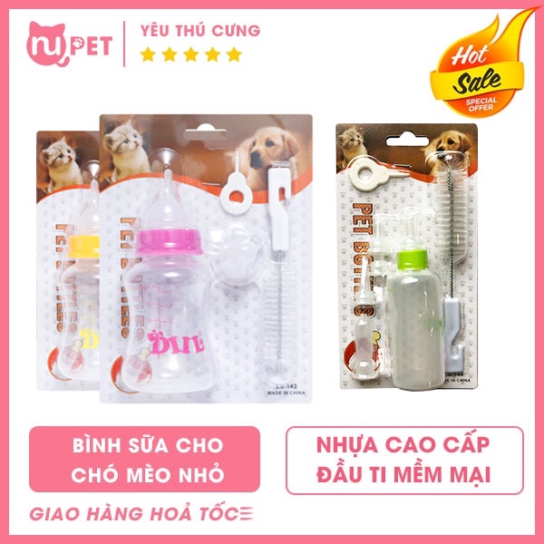 Bình sữa cho chó mèo Nupet | Bình bú cho thú cưng tiện lợi
