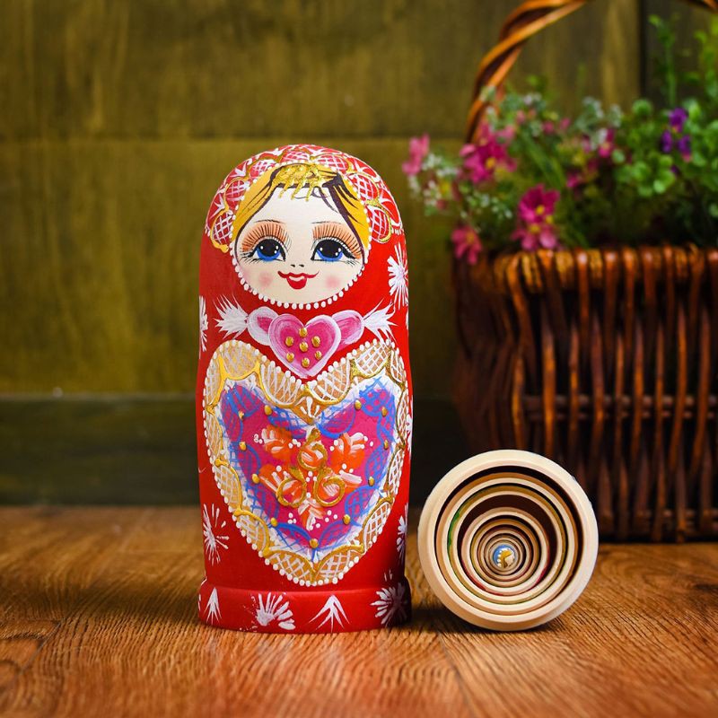 Bộ 10 Lớp Búp Bê Nga Matryoshka Làm Từ Gỗ Độc Đáo