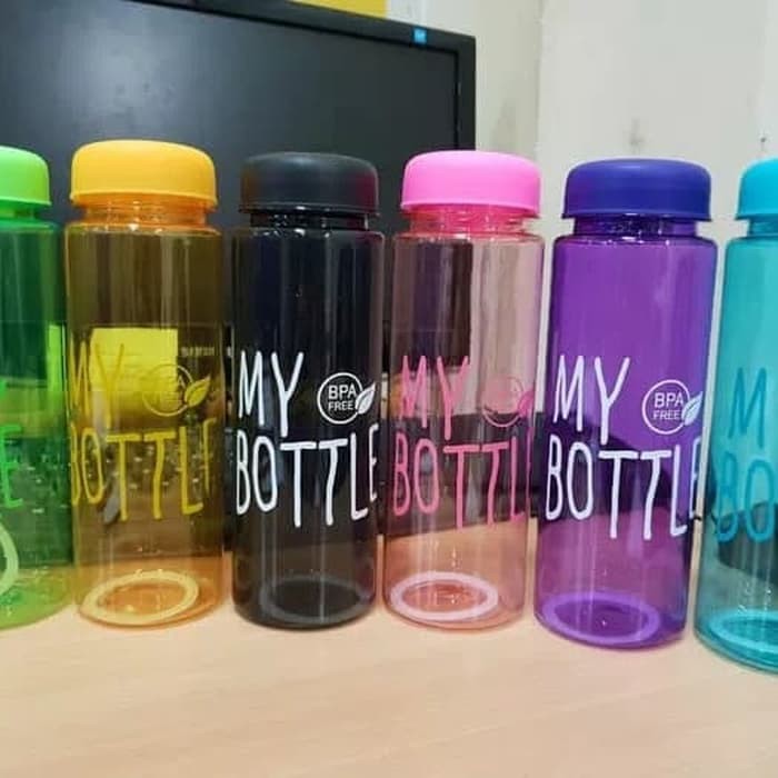 Bình nhựa đựng nước My Bottle 500ml cute (màu ngẫu nhiên) - Bình nước thể thao bền đẹp an toàn giá rẻ [KHÔNG KÈM TÚI]