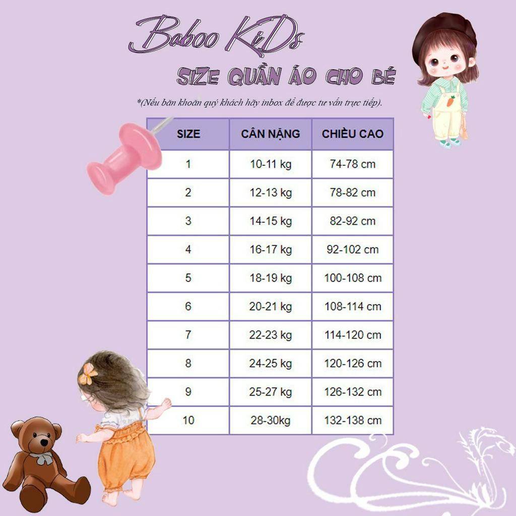 Váy Hoa Bé Gái Chất Thô Mát Thiết Kế Cổ Xếp Ly Tay Bèo BaBoo Kids V016