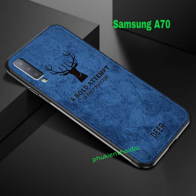 Ốp lưng Samsung Galaxy A70 chống sốc vải đầu hươu