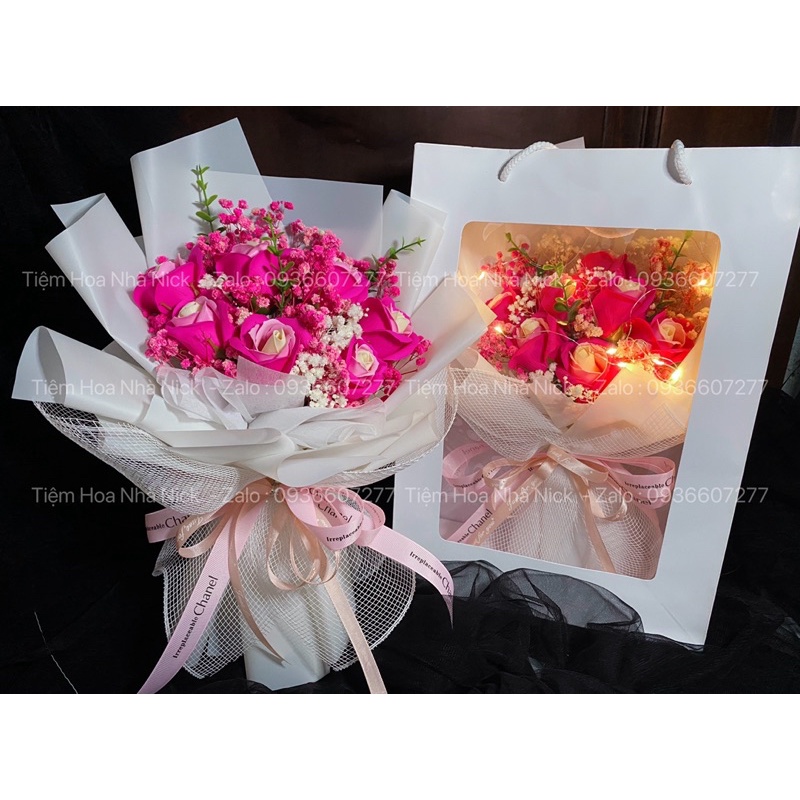 Hoa hồng cầu vòng mix baby khô