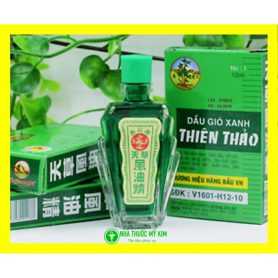 [Chai lớn 12ml] Dầu gió xanh THIÊN THẢO  -  Cảm, ho, sổ mũi, nhức đầu say nắng, trúng gió, say đi tàu xe