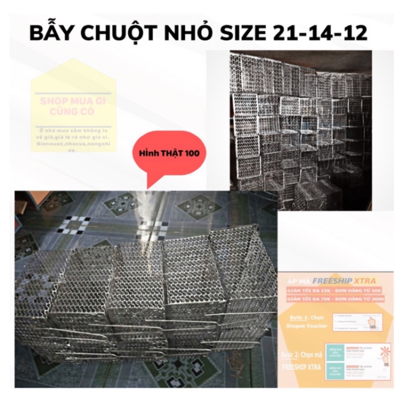 Bẫy Chuột Thông Minh Lồng Sắt Dài 22 Cao 12 Rộng 17 Lồng Bắt Chuột NHỏ