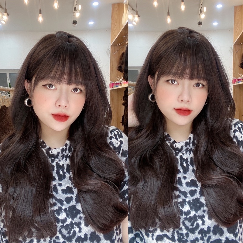 Dj-23 Tóc giả nữ nguyên đầu xoăn dài 60cm