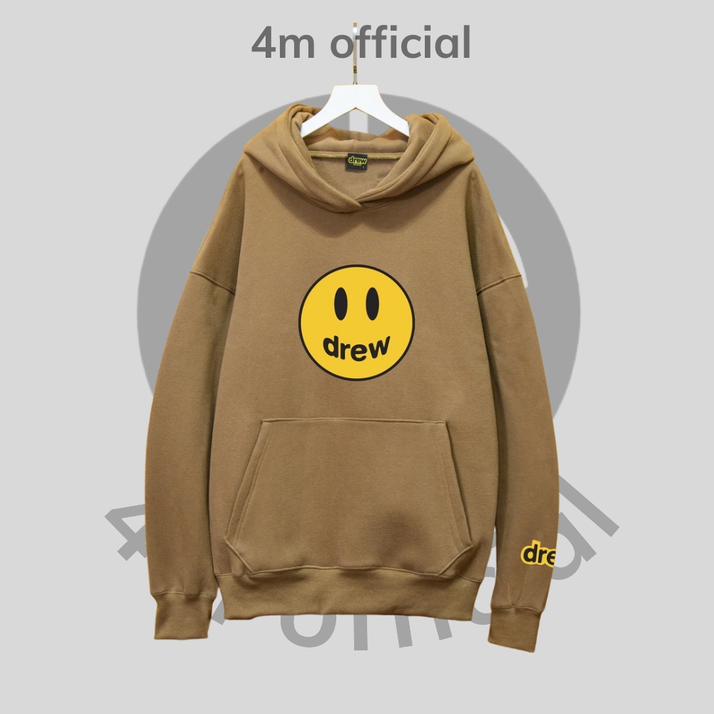 Áo Hoodie Drew mặt cười 4M OFFICIAL vải nỉ bông, áo hoodie form rộng unisex