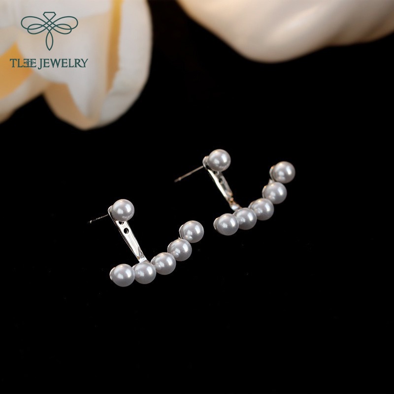 Khuyên tai bạc nữ TLEE ngọc trai nhân tạo dáng nữ tính TleeJewelry B0189