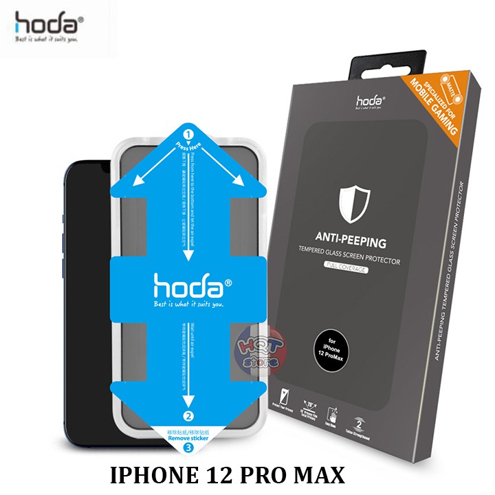 [Mã SKAMPUSHA8 giảm 8% đơn 300K] Kính cường lực HODA 2in1 ANTI-PEEPING + MATTE IPhone 12 Pro Max chống nhìn trộm và chố