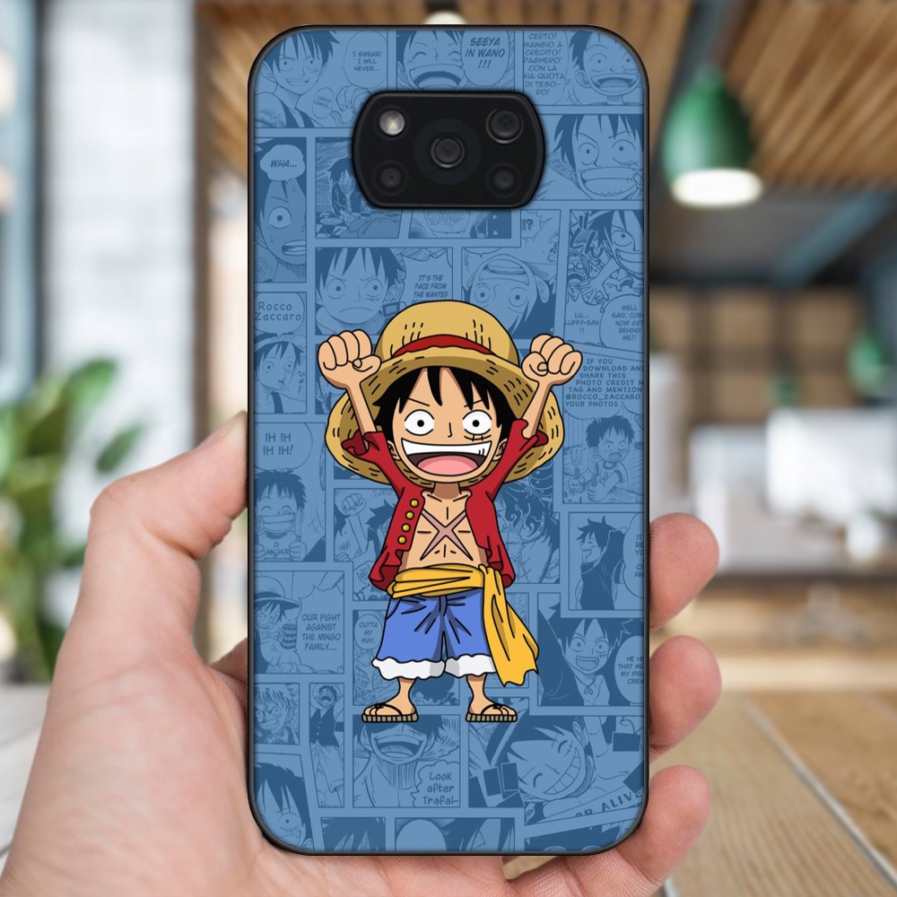 Ốp lưng Xiaomi Poco X3, Poco X3 Pro, Poco X3 NFC viền đen in hình Luffy One Piece
