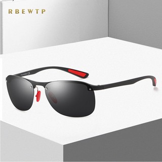 Rbewtp tr90 frame semi-rimless polarized sunglasses uv400 vintage eyewear men