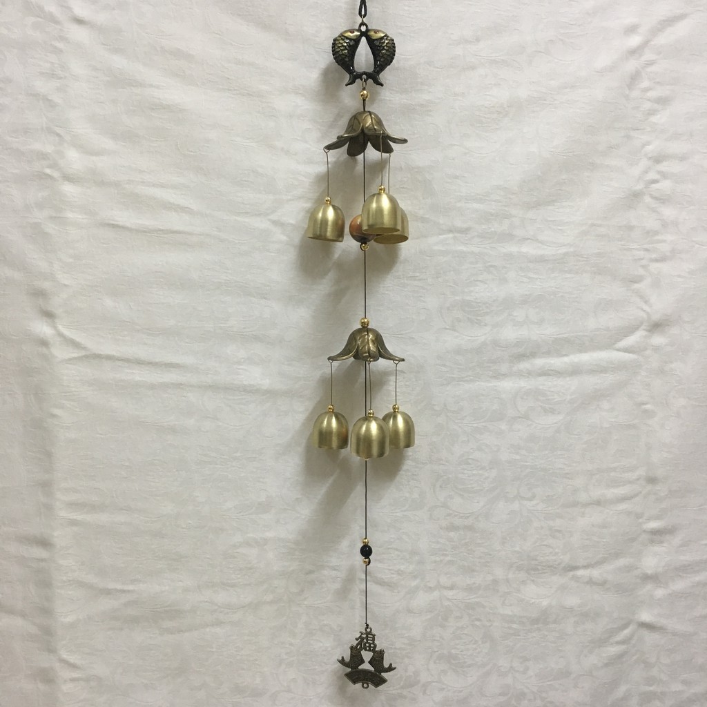Chuông gió &quot;Song ngư hành phúc&quot; 2 tầng 2 mái 8 chuông CG31