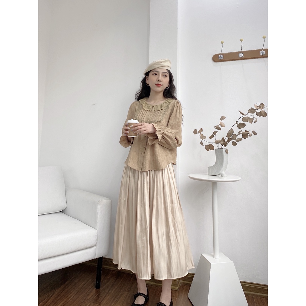ÁO ĐIỆU CỔ KẾT CHÙM KHUY BỌC 839