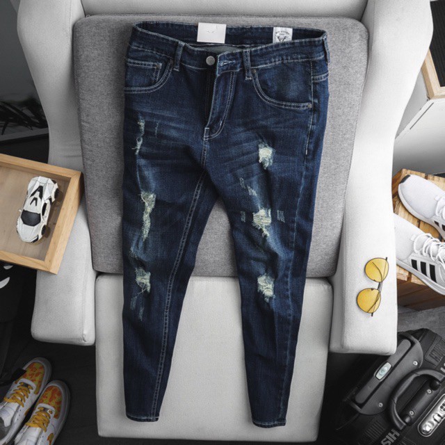 Quần Jean Ben rách bụi bặm- Kiểu dáng shinky - kiểu dáng thời trang Hải An Jeans
