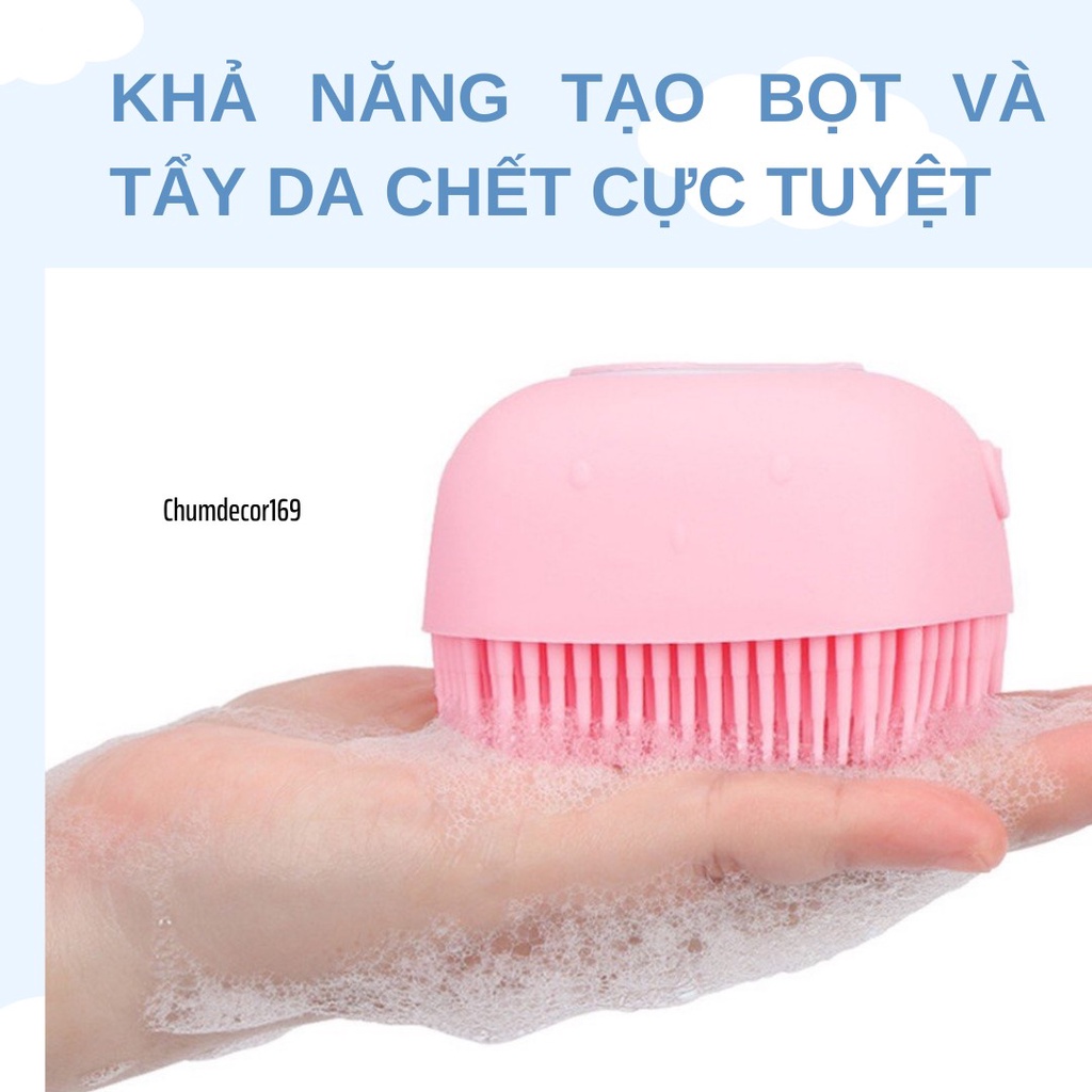 Bàn chải tắm chất liệu silicon tiện lợi 2in1 dùng cực thích E7