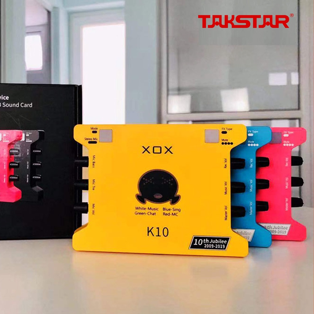 Bộ Mic Livestream Chính Hãng Đầy Đủ Sound Card XOX K10, Mic Takstar PC-K200, Tai Nghe Takstar TS-2260 &amp; Phụ Kiện