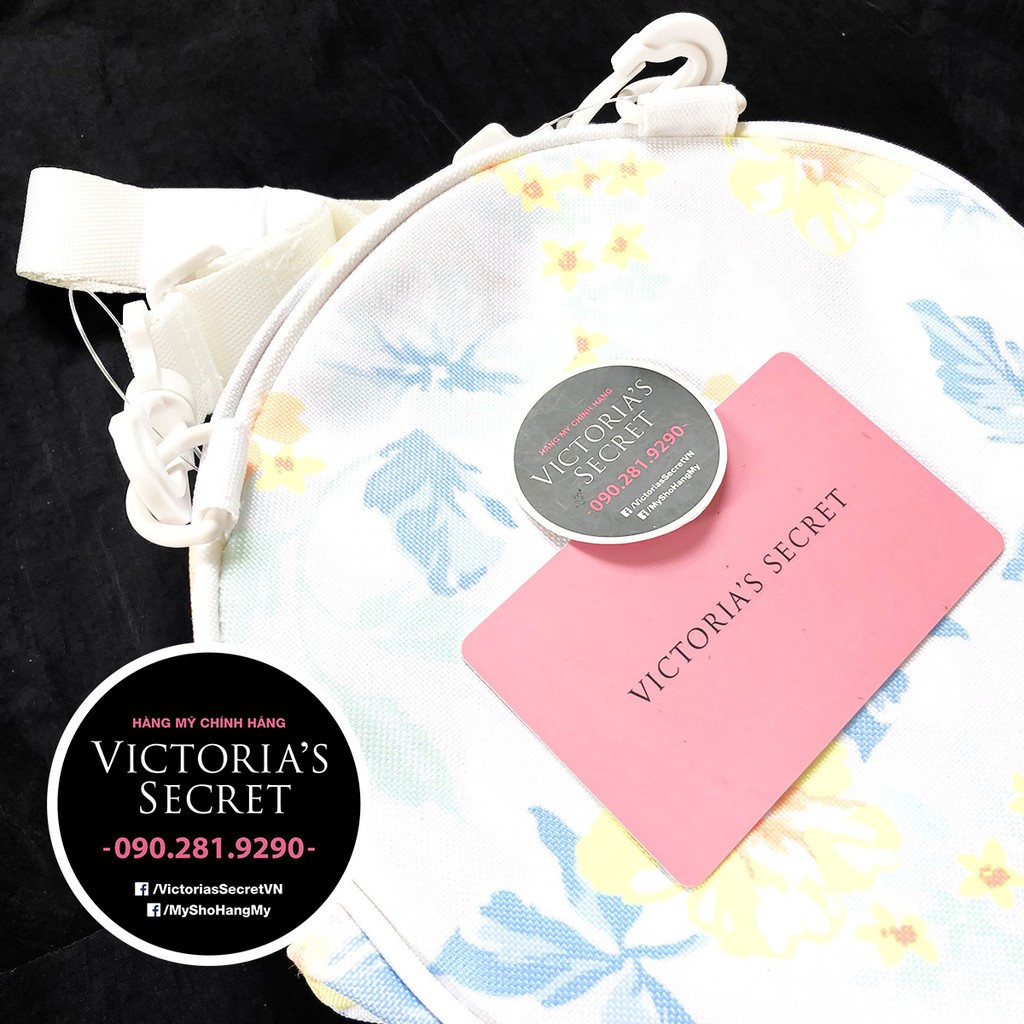 Hàng Mỹ (258) Túi trắng hình oval, hoa trắng, có thể đeo hông, mặt trước lưới - hàng nhập Victoira's Secret USA | BigBuy360 - bigbuy360.vn
