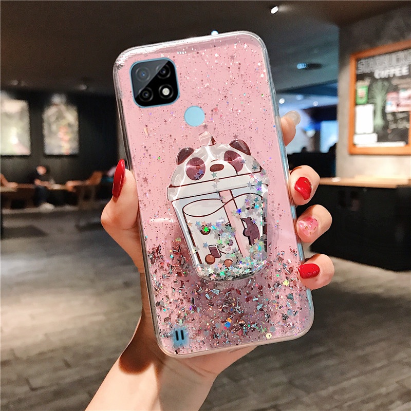 Ốp Điện Thoại Mềm Kim Tuyến Nước Có Giá Đỡ Cho Xiaomi Redmi Note 11 11S 10 9 8 Redmi10 9A 9C 9T 11T Poco M3 M4 Pro F3