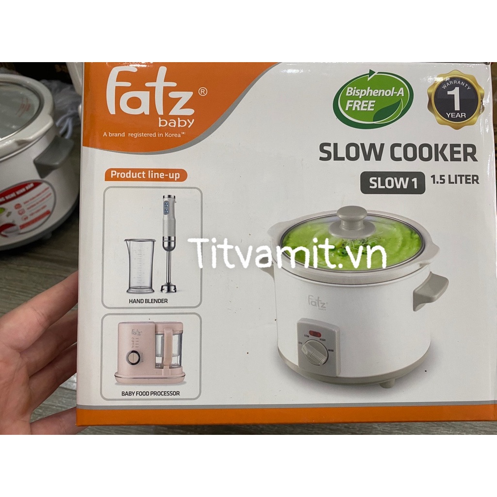 [NẤU CHẬM + GIỮ ẤM] Nồi nấu cháo chậm fatz 1.5L, nồi nấu chậm đa năng cho bé