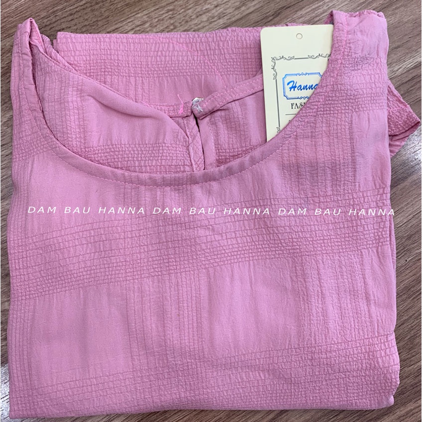 [HANNA] Đồ bộ bầu big size 80KG vải cotton cao cấp thoáng mát mùa mè không nhăn quần đùi có thun điều chỉnh bụng