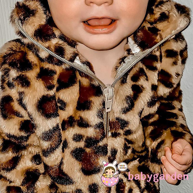 Áo Khoác Tay Dài Có Nút Họa Tiết Da Báo Thời Trang Cho Bé 1-5 Tuổi