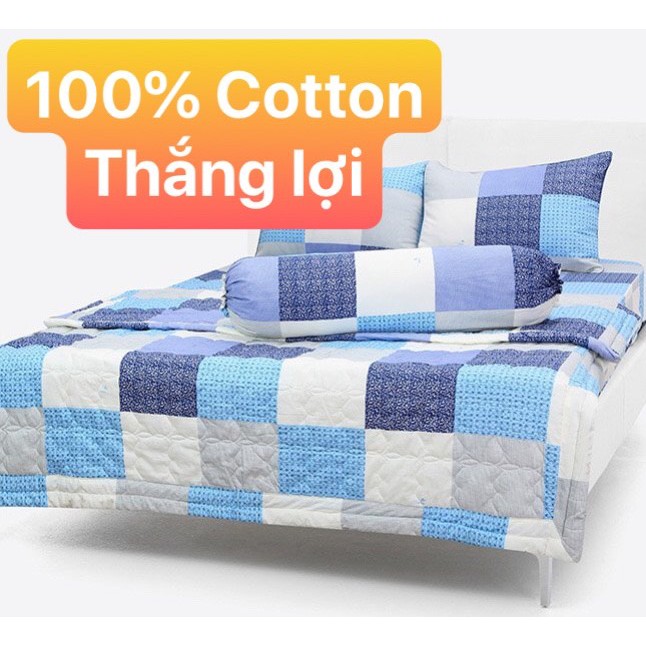 Bộ Drap Cotton Thắng Lợi kèm mền hoặc mền lẻ  { 5 MÓN } - CHUẪN LOGO