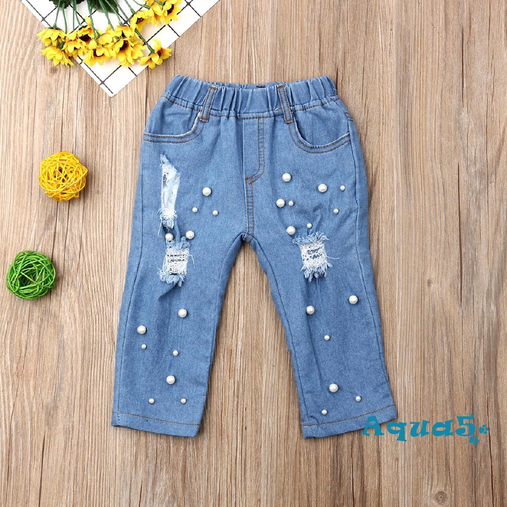 Quần jeans rách cho bé gái