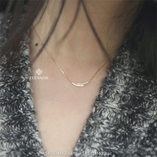 Dây chuyền nữ bạc 925 Eleanor Accessories sợi mảnh đính đá phụ kiện trang sức dễ thương xinh xắn