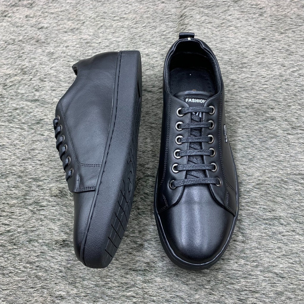 Giầy thể thao nam da bò thật hàng tốt, giầy nam trẻ trung năng động